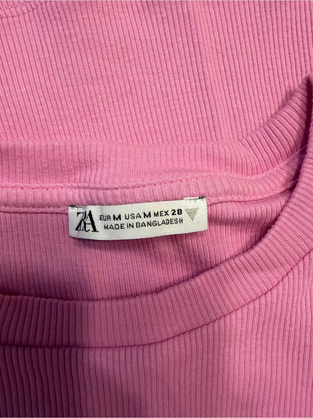 Zara Pink Ruffled Sleeve Ribbed Top - Picture 3 of 3